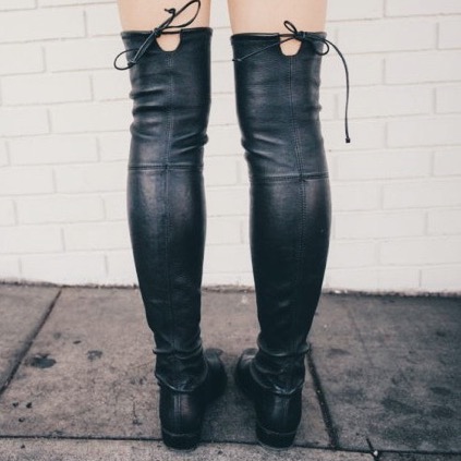 Friday Find: Affordable Black Leather Knee Highs